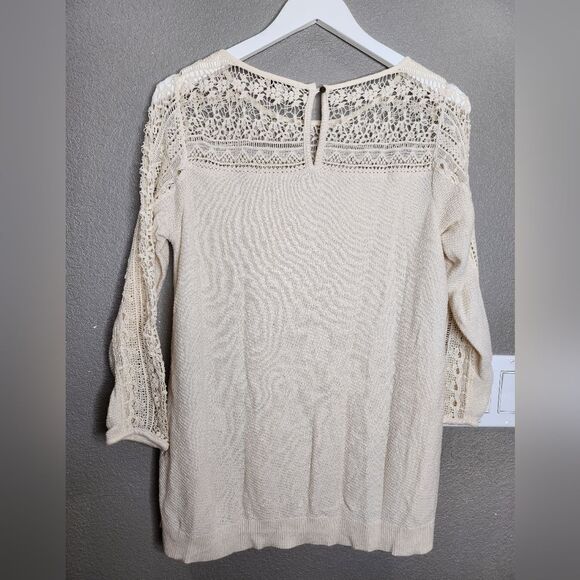 Lucky brand cream colored lace thermal blouse - Picture 2 of 7
